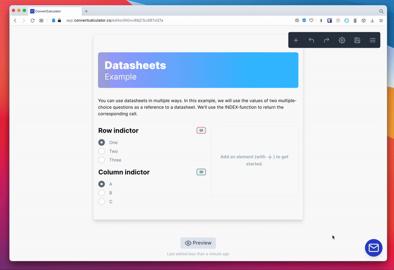 Datasheets example