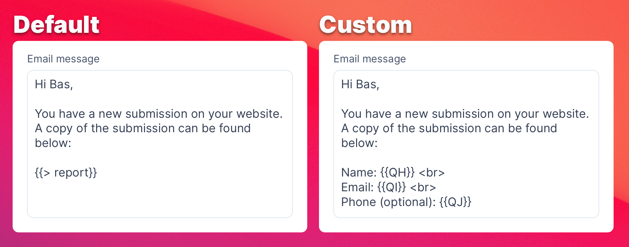 Default email template